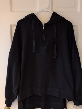 PINK Victoria's Secret Black Zip-Up Tunic Hoodie